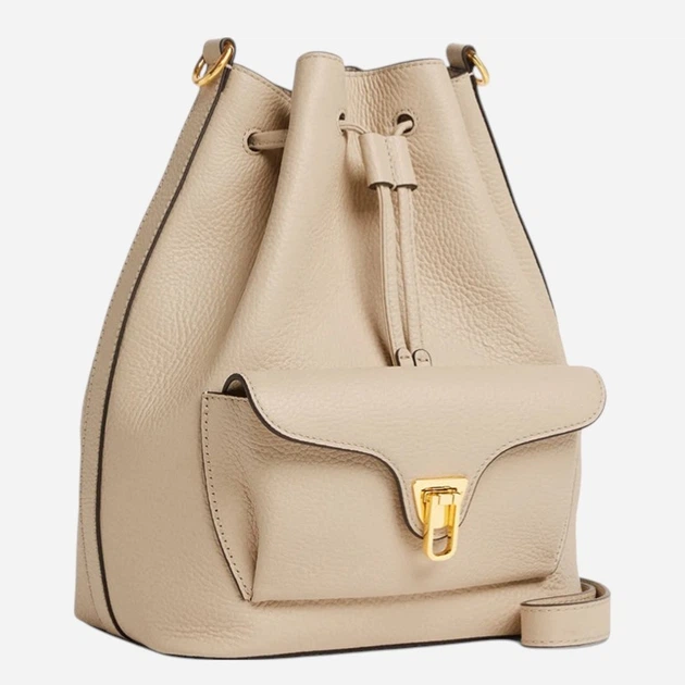 Torebka crossbody damska skórzana Coccinelle E1TFK230201-N64 Beżowa (800070354185) - obraz 3