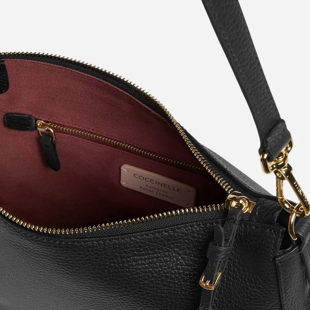 Сумка крос-боді через плече жіноча з натуральної шкіри середня Coccinelle E1U45130201-001 Чорна (800070354197) - зображення 3