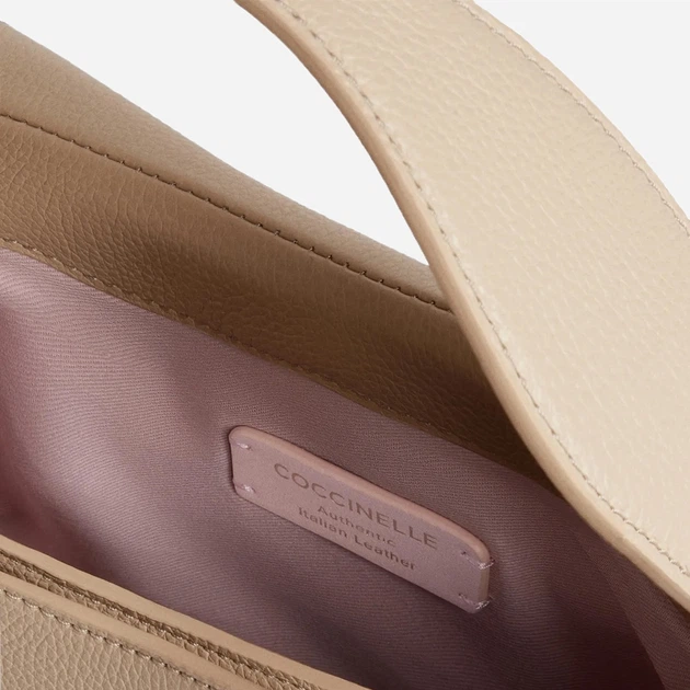 Сумка крос-боді через плече жіноча з натуральної шкіри маленька Coccinelle E1U7F180201-N64 Бежева (800070354211) - зображення 3