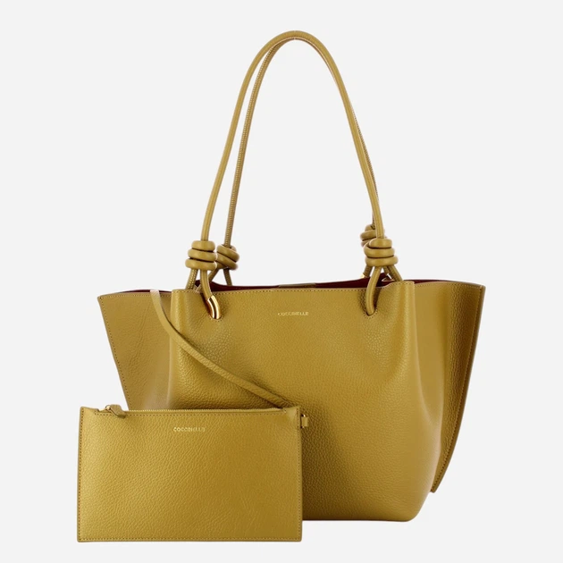 Torebka shopper damska skórzana Coccinelle E1U07110201-G43 Musztardowa (800070354188) - obraz 4
