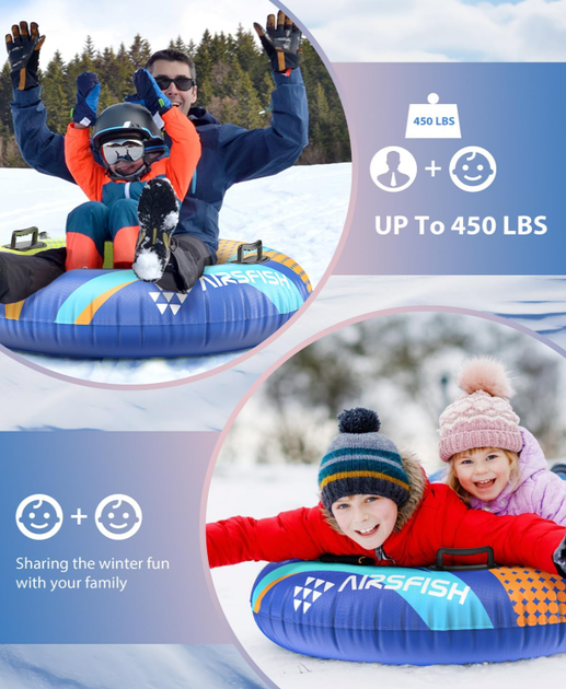 Надувной тюбинг Airfish для катания с горки, снежный тюбинг (snow tube) - Фото 7 Надувной тюбинг Airfish для катания с горки, снежный тюбинг (snow tube) - изображение 7