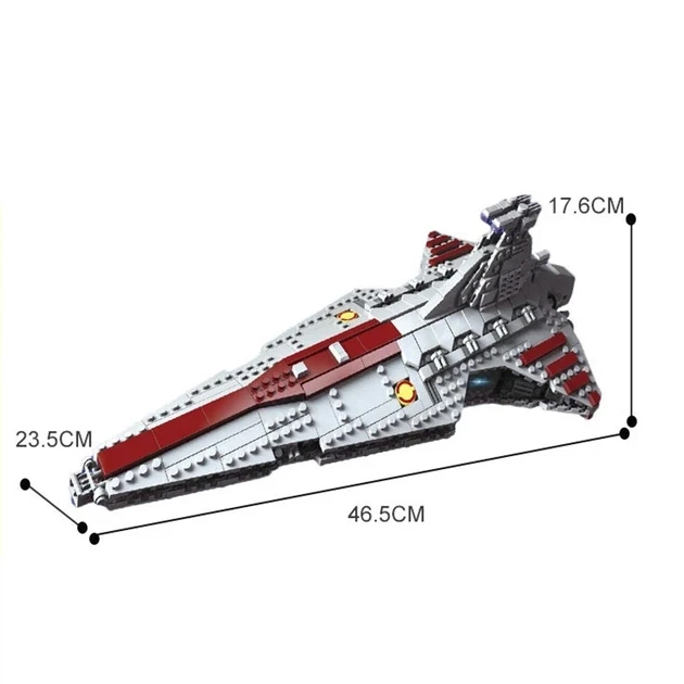 Конструктор звездный крейсер Венатор 67106 Star Wars космический корабль на 960 деталей для сборки модели боевого флагмана Галактической Республики с иллюминаторами пушками башнями и турбоускорителями размером 465 на 235 на 176 см для фанатов - изображение 5