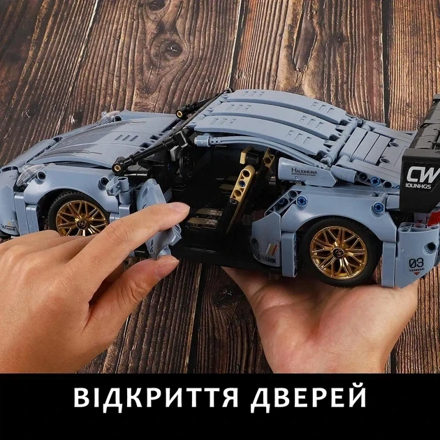 Конструктор Technic Porsche 911 RSR Racing (1:14) 971 деталь гоночна версія велика модель 36 см у подарунковій коробці - зображення 3
