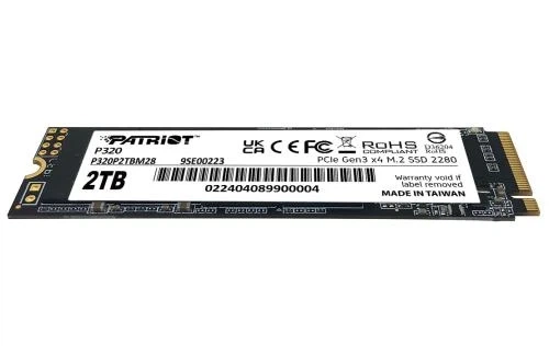 Твердотільний накопичувач SSD 2Tb, Patriot P320, PCI-E 3.0 x4, M.2 2280, 3D TLC, 3000/2200 МБ/с (P320P2TBM28) - изображение 2