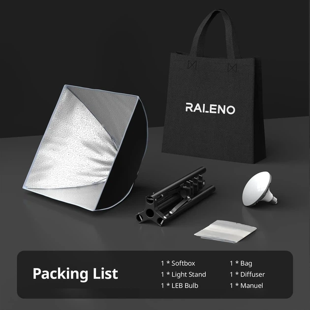 Комплект студийного освещения RaLeno PS075 / 50 Вт / 5500 К / 40 х 40 с Б/В - изображение 6