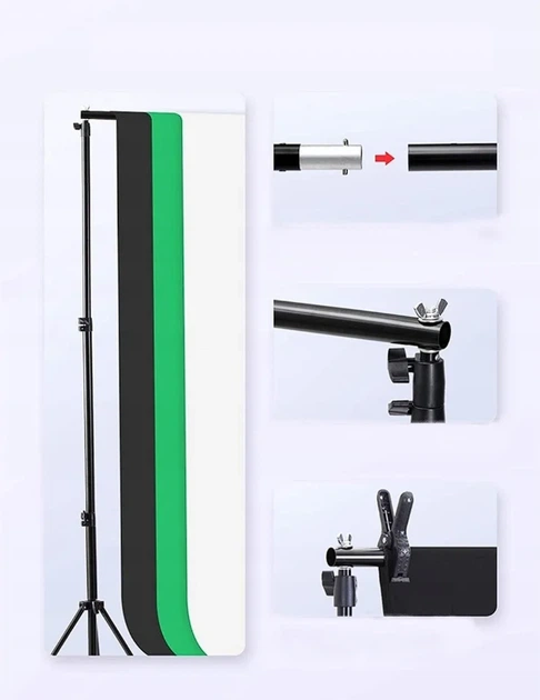 Студийный набор ESDDI PS-055 / Софтбоксы 50x70 / Фотофон 2.6x3м / 5500K / 4 лампы 85W Б/В - изображение 2