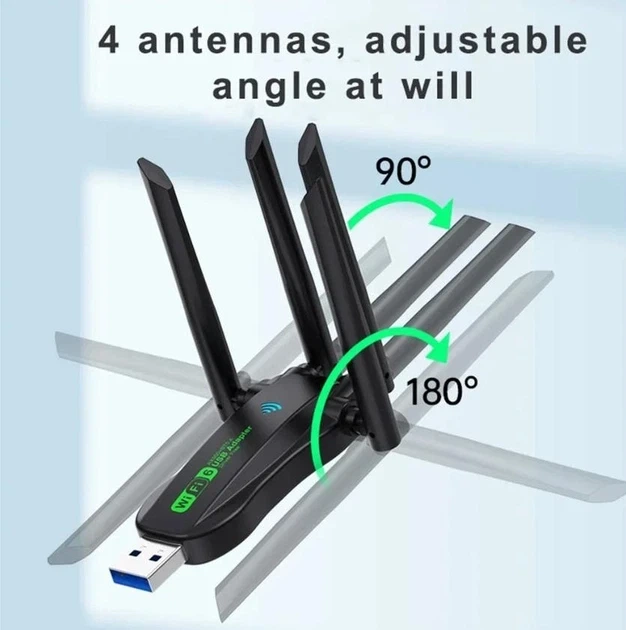 Адаптер WIFI6 адаптер AX900+Bluetooth 5.4 Plug and play. 4 Антенны - изображение 3