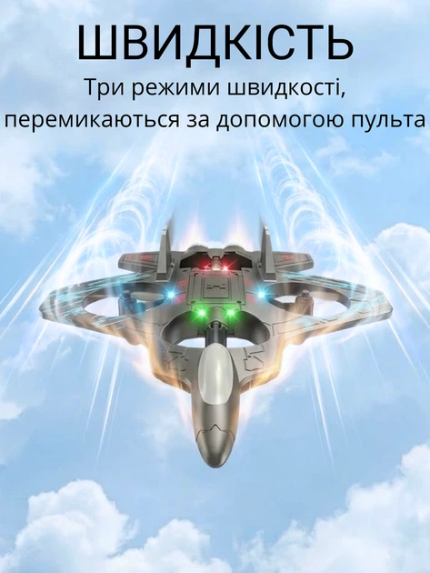Літак Пінопластовий Трюковий Дистанційно Керований на акумуляторі 3.7V, 2.4G З Кольоровими LED Ліхтарями Дрон Безпілотник з обертанням на 360 - зображення 3