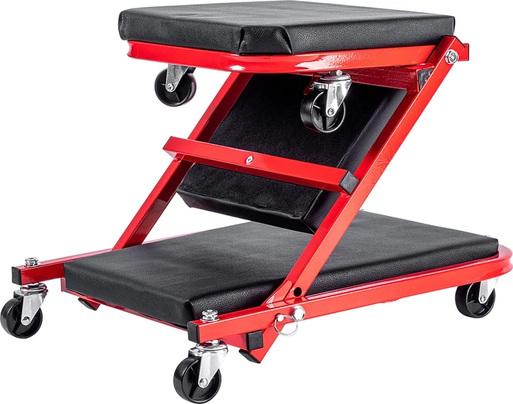 Leżanka-siedzisko warsztatowe Kadax Auxon 91 x 42 cm K11284 Czarno-czerwone (5906638309759) - obraz 2