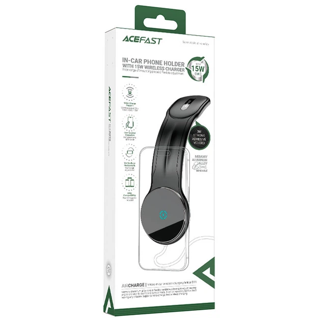 Автодержатель с Беспроводное зарядное устройство Acefast D21 Magnetic Wireless Charging 15W (Black) (248740) - Фото 2 Автодержатель с Беспроводное зарядное устройство Acefast D21 Magnetic Wireless Charging 15W (Black) (248740) - изображение 2