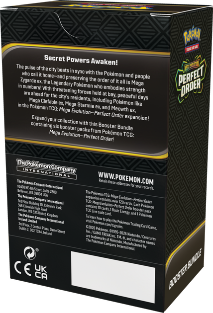 Набір карток Pokemon TCG: Mega Evolution - Perfect Order - Booster Bundle (196214136861) - зображення 3