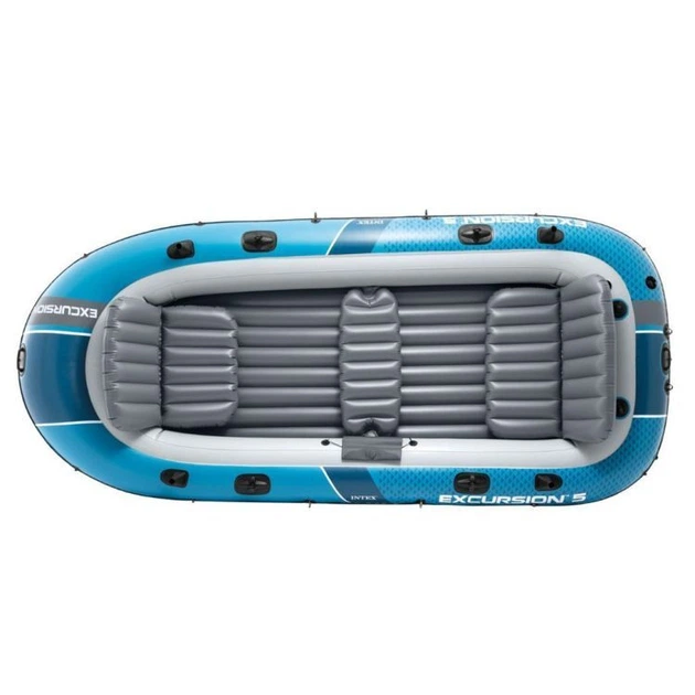 Ponton dmuchany Intex Excursion 5 5-osobowy 366 x 148 x 63 cm Szaro-niebieski 66325 (6941057430638) - obraz 5