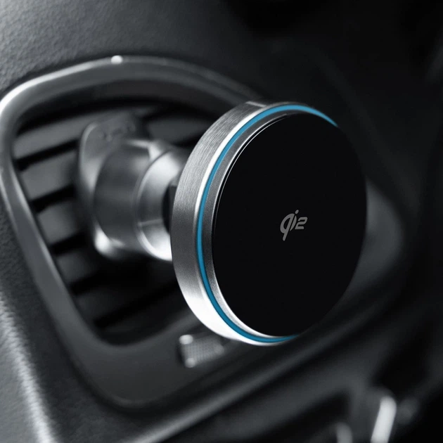 Автомобільний тримач з Бездротовим ЗП Proove Titanium Circle Qi2 15W gray - зображення 2