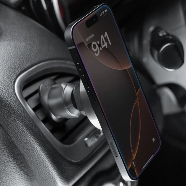 Автомобільний тримач з Бездротовим ЗП Proove Titanium Circle Qi2 15W gray - зображення 3