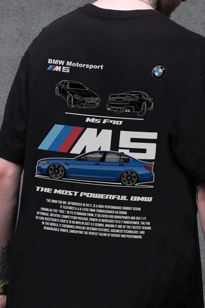 Чоловіча Оверсайз Футболка Without З Принтом BMW M5 F90 S/M Black - изображение 2