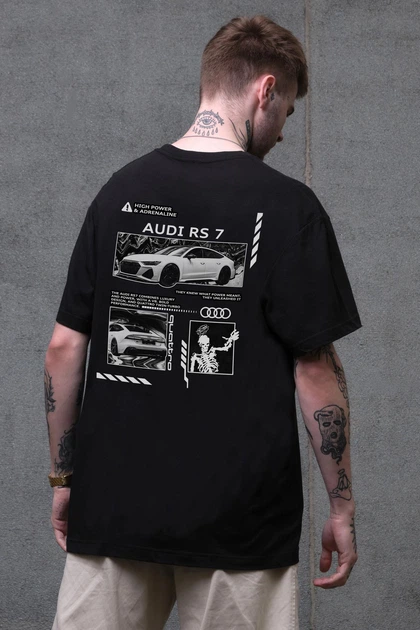 Чоловіча Оверсайз Футболка Without З Принтом Audi RS7 2XL/3XL Black - Фото 1 Чоловіча Оверсайз Футболка Without З Принтом Audi RS7 2XL/3XL Black - изображение 1