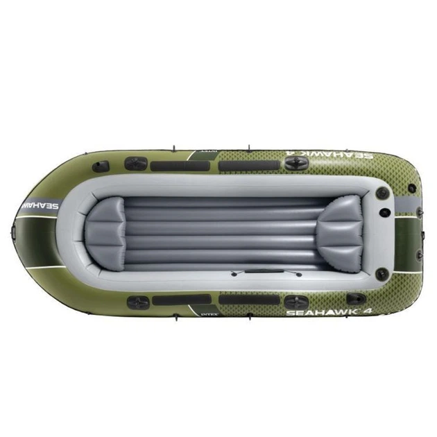 Ponton dmuchany Intex Seahawk 4 4-osobowy 351 x 145 x 48 cm Szaro-zielony 66334 (6941057430669) - obraz 4