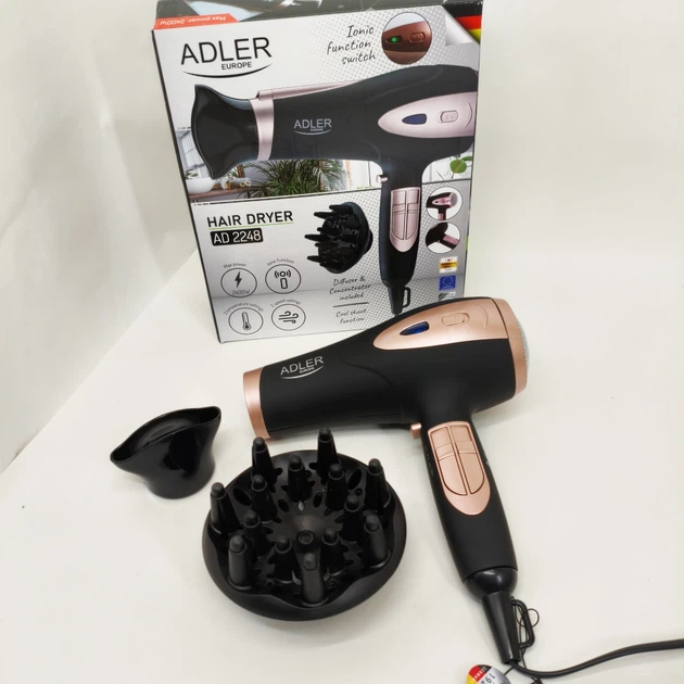 Фен для волосся з іонізацією Adler AD 2248 Black - зображення 4