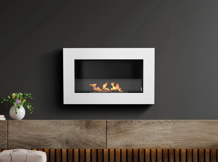 Біокамін BIOkominkiGMT 650х400 BOX білий матовий (зі склом) - изображение 9