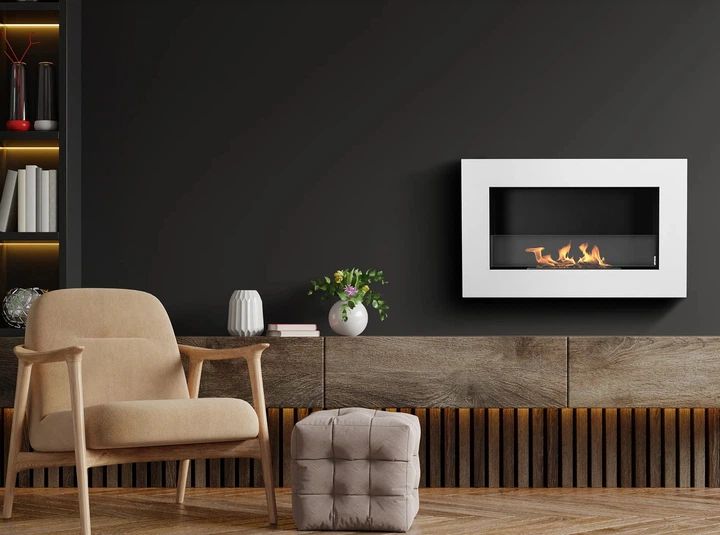 Біокамін BIOkominkiGMT 650х400 BOX білий матовий (зі склом) - изображение 10