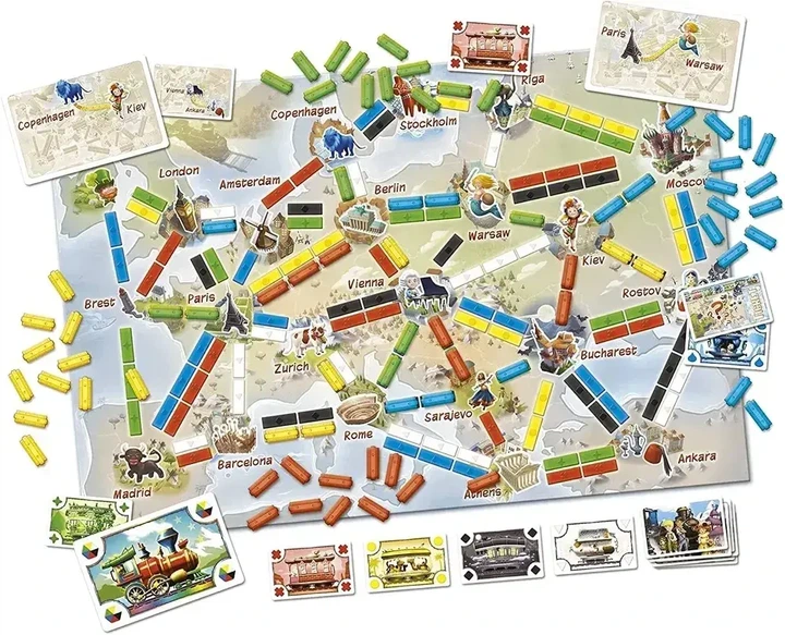 Настольная игра Ticket to Ride: First Journey. Europe / Билет на поезд Junior Европа (детская) - Фото 3 Настольная игра Ticket to Ride: First Journey. Europe / Билет на поезд Junior Европа (детская) - изображение 3