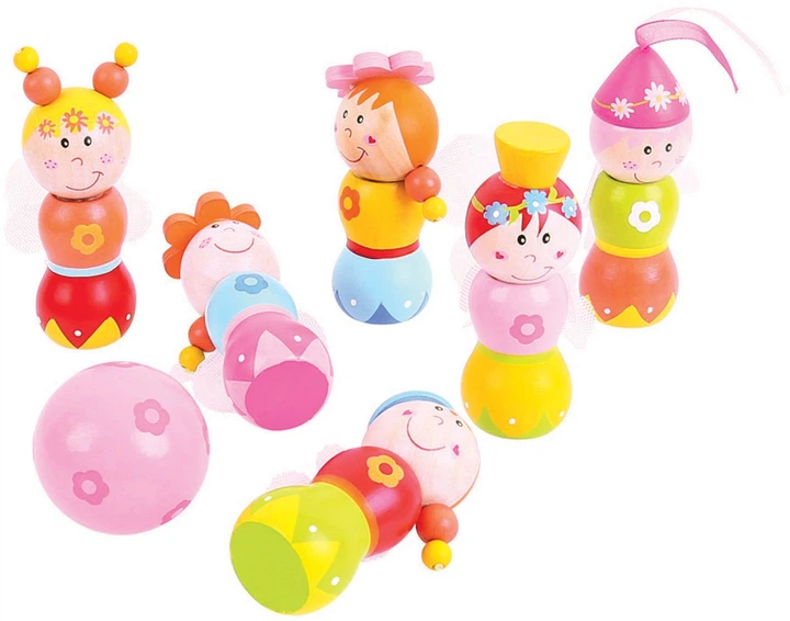 Набір для гри в кеглі Bigjigs Toys Принцеси 7 елементів 2999732 (691621008645) - зображення 2
