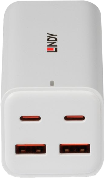 Ładowarka sieciowa Lindy 4-Port USB GaN Fast Charger 100W White (4002888734417) - Zdjęcie 1 Ładowarka sieciowa Lindy 4-Port USB GaN Fast Charger 100W White (4002888734417) - obraz 1