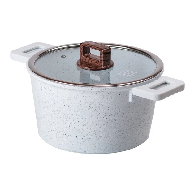 Кастрюля MGC HP-4-441 белая 5.3 л с гранитным антипригарным покрытием и крышкой (107-80-HP-4-441) - изображение 4