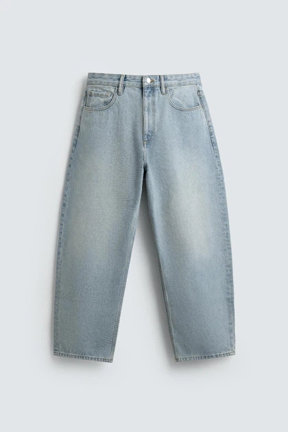 Джинси Zara Wide Tapered вільні укорочені блакитний 9794/360/406 30 - Фото 7 Джинси Zara Wide Tapered вільні укорочені блакитний 9794/360/406 30 - изображение 7