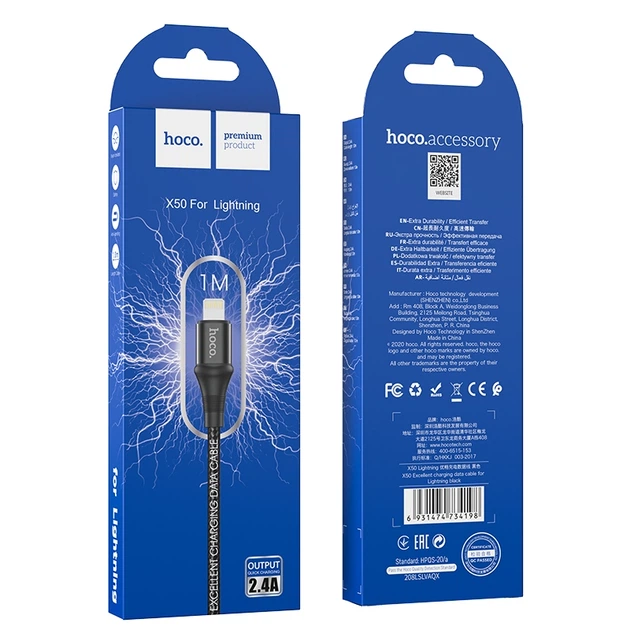 Кабель USB Hoco X50 Excellent Lightning Черный - изображение 2