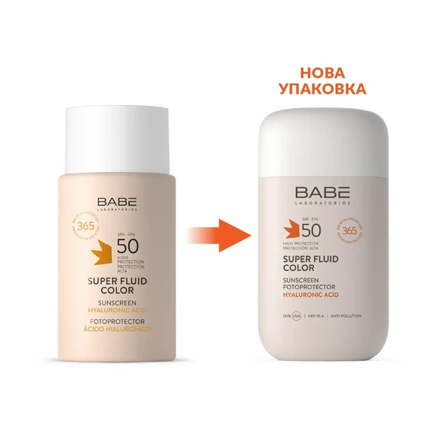 BABE Laboratorios (БАБЕ Лабораторіос) Super Fluid Color SPF 50 – сонцезахисний BB флюїд для обличчя з відтінком та матуючим ефектом, Sun Protection, 50 мл - изображение 2