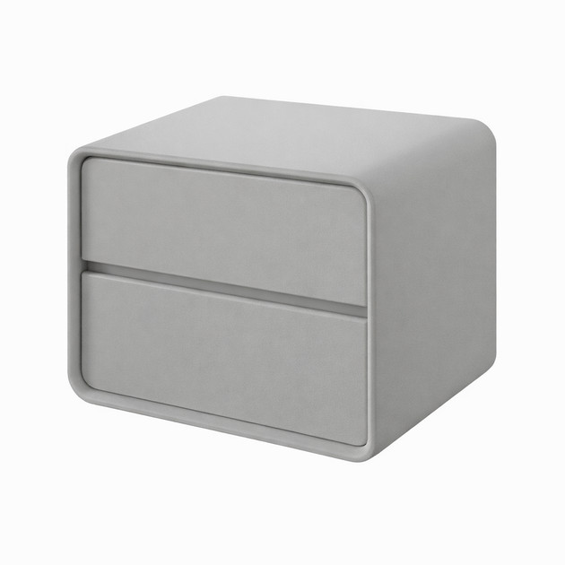 Тумба приліжкова з двома шухлядами P328-50-LightGray - Фото 1 Тумба приліжкова з двома шухлядами P328-50-LightGray - зображення 1