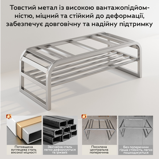 Лавка для обуви RIAS NA71-100 с мягким сиденьем 100x35x42 см Brown (3_08151) - изображение 6