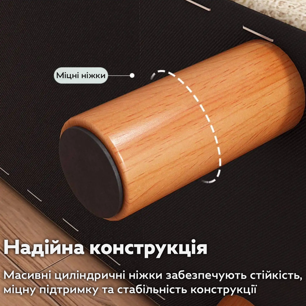 Лавка-пуф RIAS N119 с мягким сиденьем и деревянными ножками 80×30×36 см Dark Green (3_08170) - изображение 5