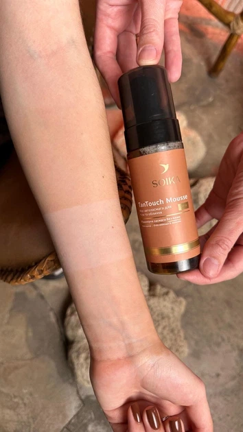 Мус-автозасмага для обличчя та тіла SPF 20 Soika TanTouch Mousse Dark 150 мл - зображення 2