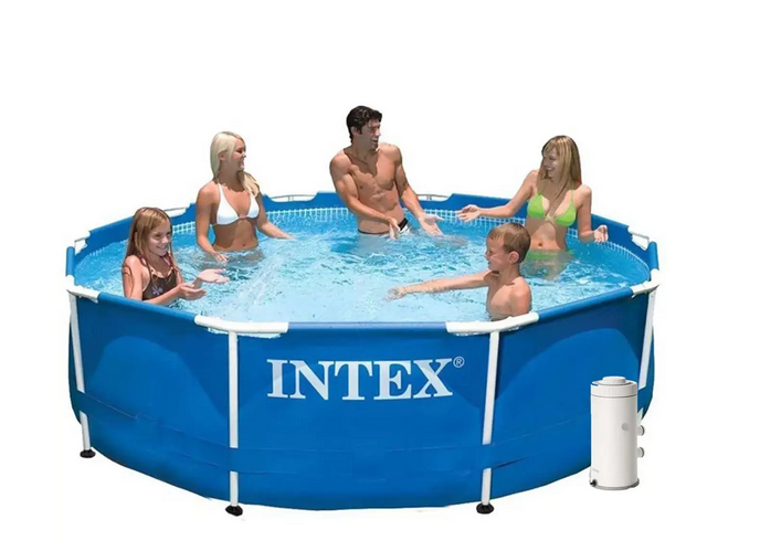 Каркасный бассейн Intex, круглый, 305×76 см, объем 4485л, с фильтром, тентом и подстилкой - изображение 2