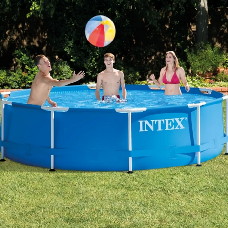 Каркасный бассейн Intex, круглый 366×76см, объем 6503л, синяя наружная облицовка, внутренняя – «мозаика-сот» - изображение 7