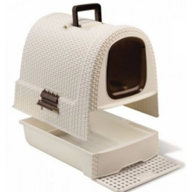 Туалет для кошек закрытый Curver Cat Litter box (00615) Кремовый - Фото 5 Туалет для кошек закрытый Curver Cat Litter box (00615) Кремовый - изображение 5