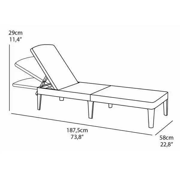 Шезлонг раскладной пластиковый Keter Allibert Jaipur Sun lounger (17205843) Коричневый - изображение 8