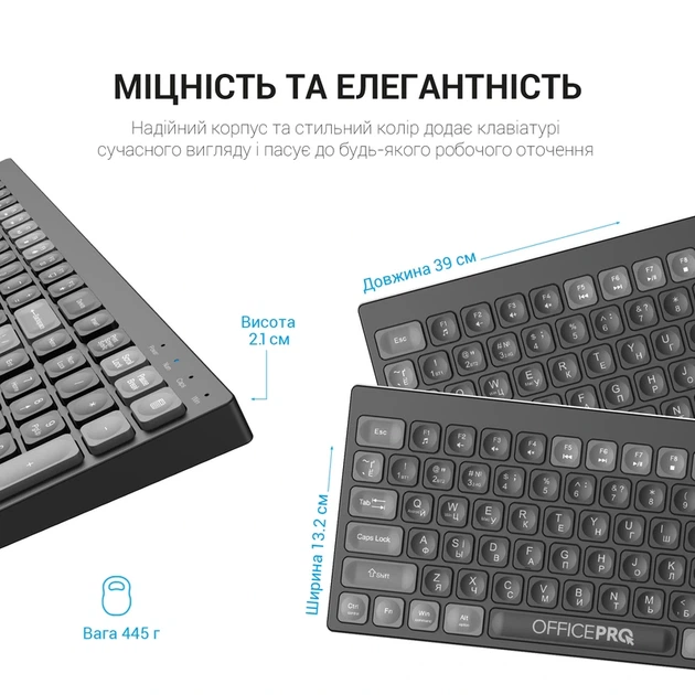 Клавіатура бездротова OfficePro (SK985B) - изображение 10