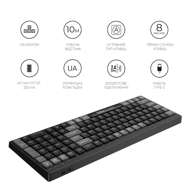 Клавіатура бездротова OfficePro (SK985B) - изображение 12