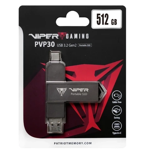 Внешний накопитель SSD, 512Gb, Patriot PVP30, Grey (PVP30512G28UDG) - изображение 5