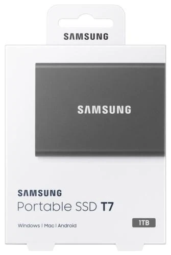 Внешний накопитель SSD, 1Tb, Samsung T7, Grey (MU-PC1T0T/WW) - Фото 8 Внешний накопитель SSD, 1Tb, Samsung T7, Grey (MU-PC1T0T/WW) - изображение 8