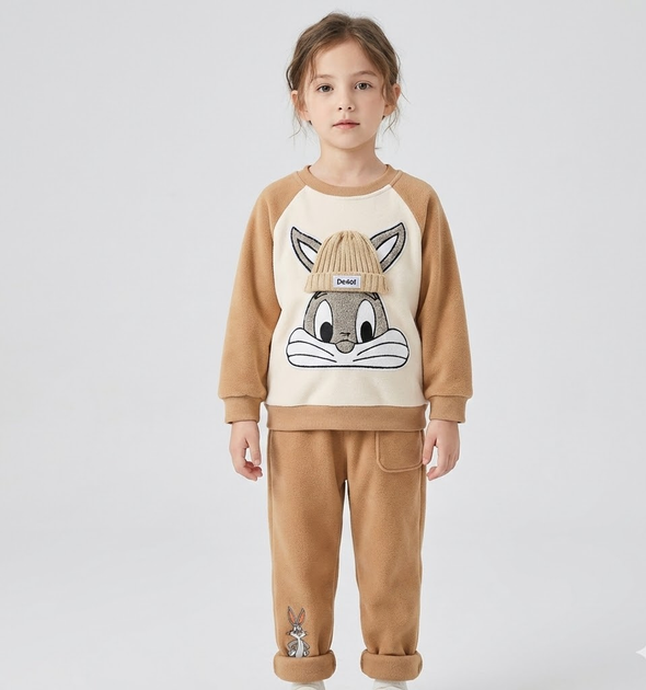 Детский костюм (кофта, штаны) Texier 110см коричневый KO554 - Фото 7 Детский костюм (кофта, штаны) Texier 110см коричневый KO554 - изображение 7