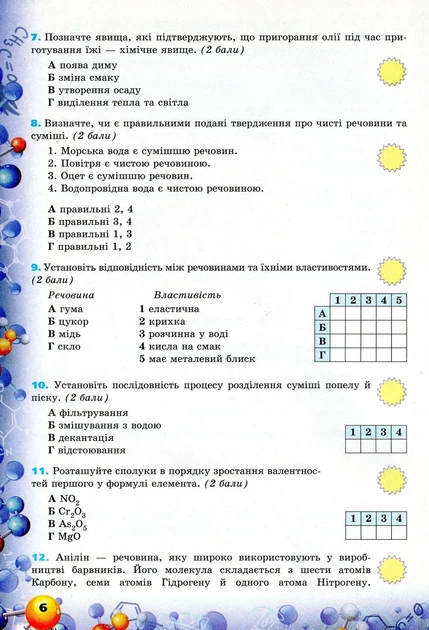 Книга «Хімія. 7 клас. Перевірка предметних компетентностей. Збірник завдань для оцінювання навчальних досягнень». Автор - Олена - изображение 5