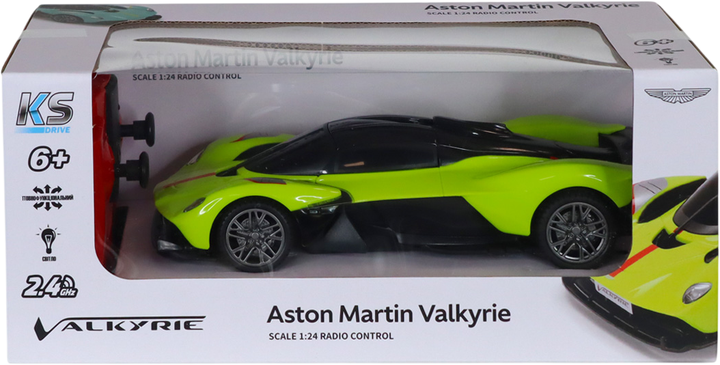 Автомобиль KS Drive на радиоуправлении Aston Martin Valkyrie 1:24 2.4 ГГц зеленый (250GAVGG) - Фото 12 Автомобиль KS Drive на радиоуправлении Aston Martin Valkyrie 1:24 2.4 ГГц зеленый (250GAVGG) - изображение 12
