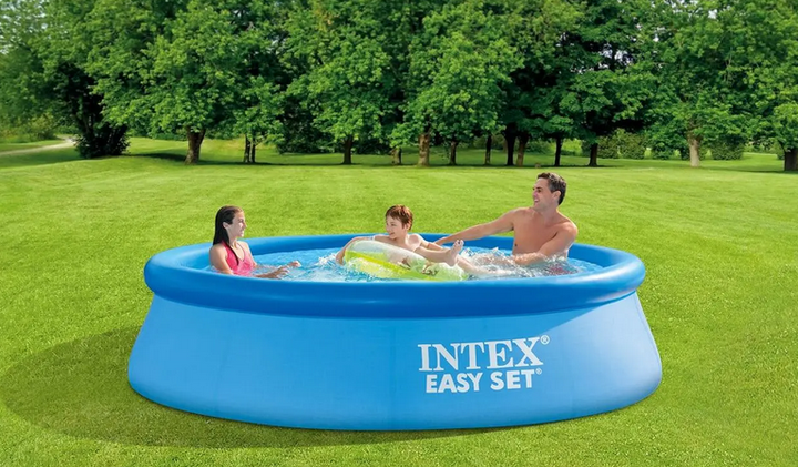 Надувний басейн Intex круглий 244×76 см об’єм 2419 л 3-шарове ПВХ синій - зображення 5