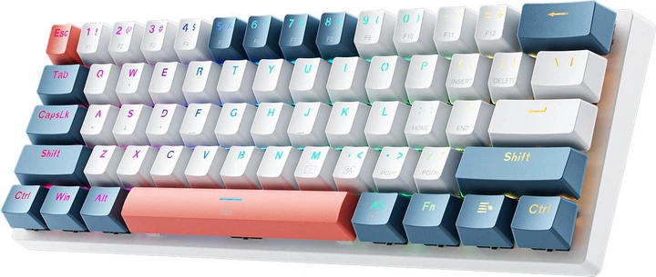 Klawiatura przewodowa Machenike K500-B61 Red Switch White/Blue (6975971290313) - obraz 2