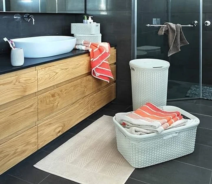 Корзина для белья пластиковая Curver Natural Style 45 л (00708) Кремовый - изображение 8