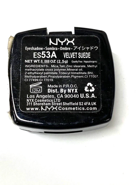 Моно-тени для век Nyx Single Eyeshadow Velvet Suede ES53A серо-голубой - изображение 3